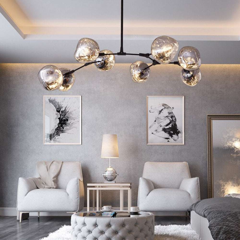 Valentina Suspension Globe Inhabituelle, Métal/Acrylique, Doré Rosé/Or/Chromé, Salon/Salle à Manger - Neutralighting