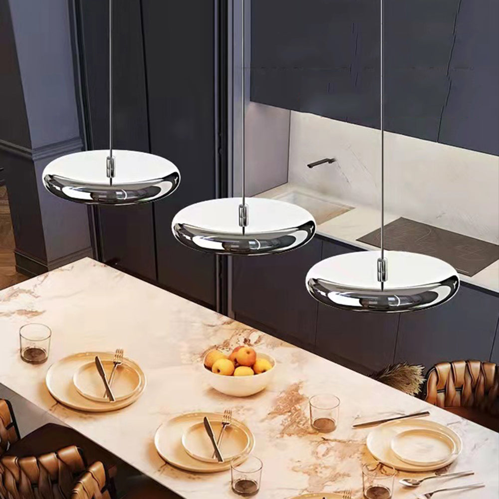 Arisha Suspension Ronde Moderne, Métal/Acrylique, Argent/Or/Rose Rouge, Salon - Neutralighting