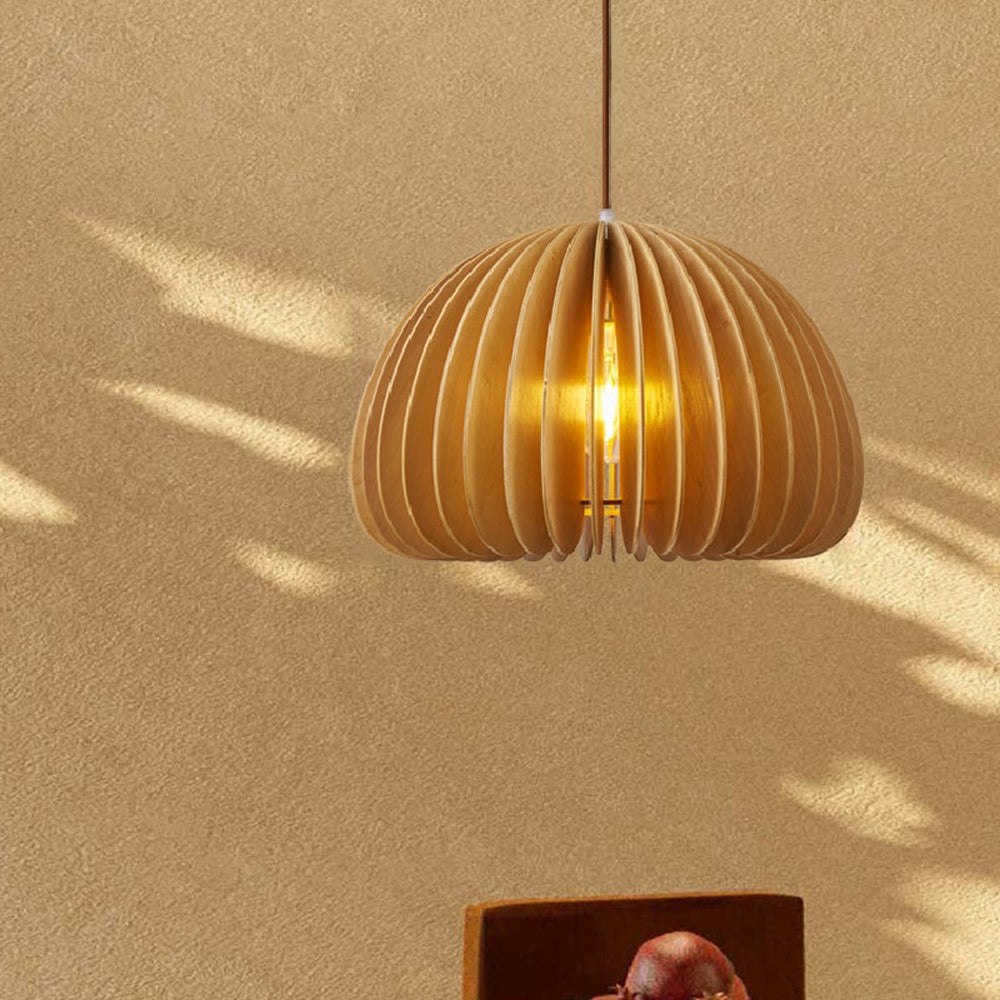 Muto Suspension Citrouille Rustique, Bois/Metal, Bois, Salon - Neutralighting
