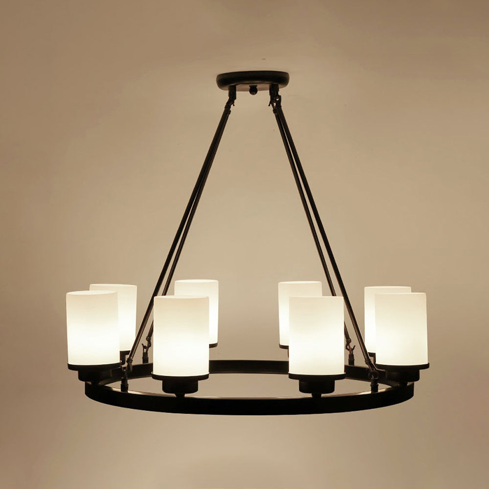 Silva Suspension Bague Rétro, Métal/Verre, Blanc/Noir, Salle à Manger/Salle de Séjour - Neutralighting