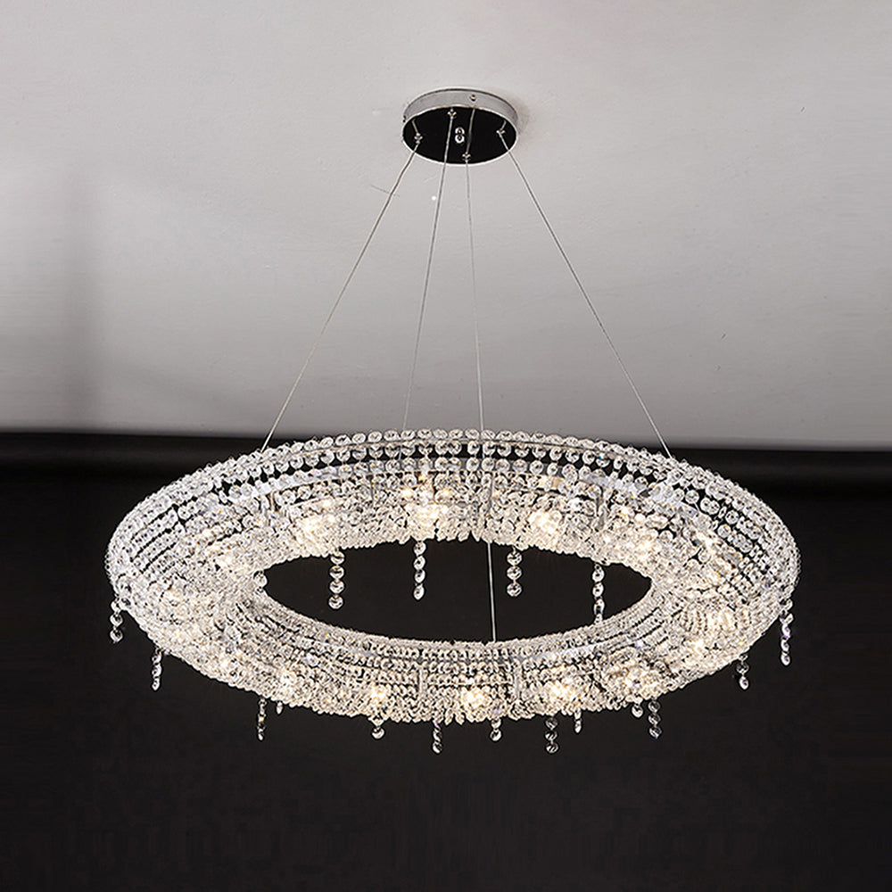 Kristy Suspension Anneau Nordique, Métal/Cristal, Doré, Chambre à Coucher/Salon - Neutralighting