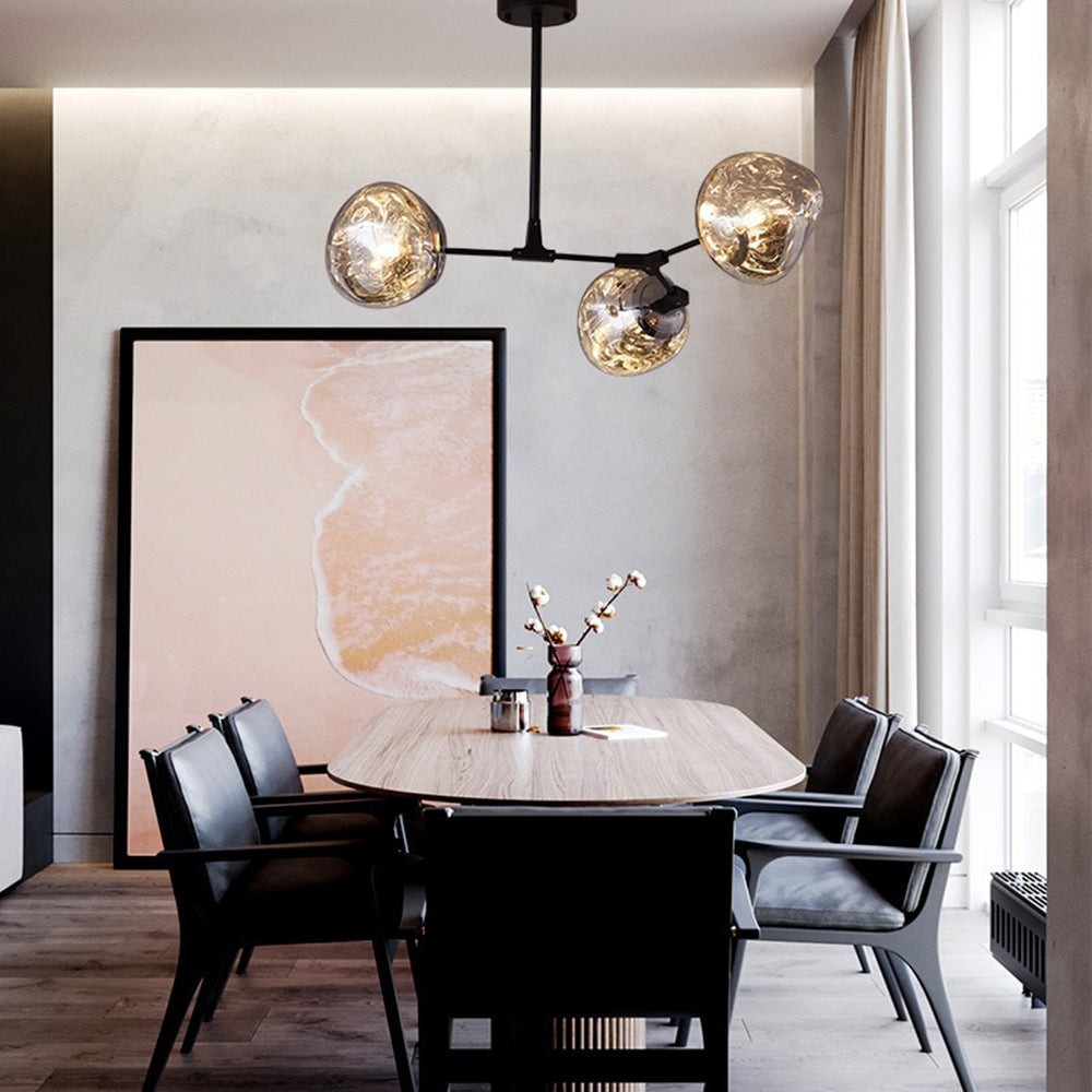 Valentina Suspension Globe Inhabituelle, Métal/Acrylique, Doré Rosé/Or/Chromé, Salon/Salle à Manger - Neutralighting
