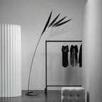 Arisha Lampadaire Feuille Nordique, Métal, Noir, Salle à Manger - Neutralighting