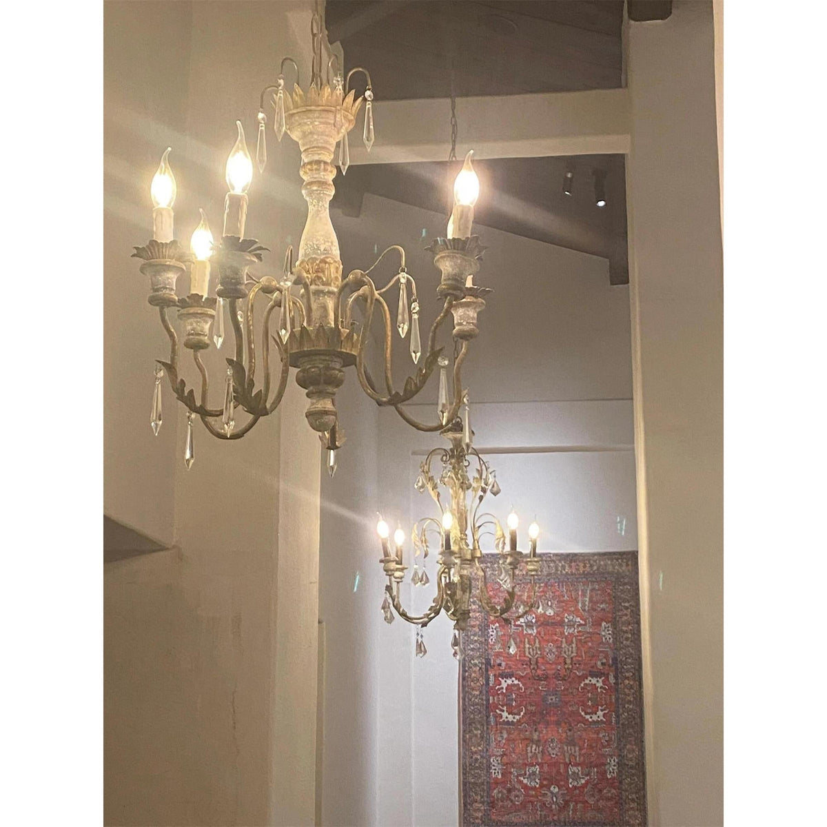 Elmarisra Lustre Métal Bois Massif Sculpté Luxe Vintage - Neutralighting