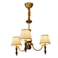 Lustra Chandelier Abat-jours Floraux et Noyer - Neutralighting