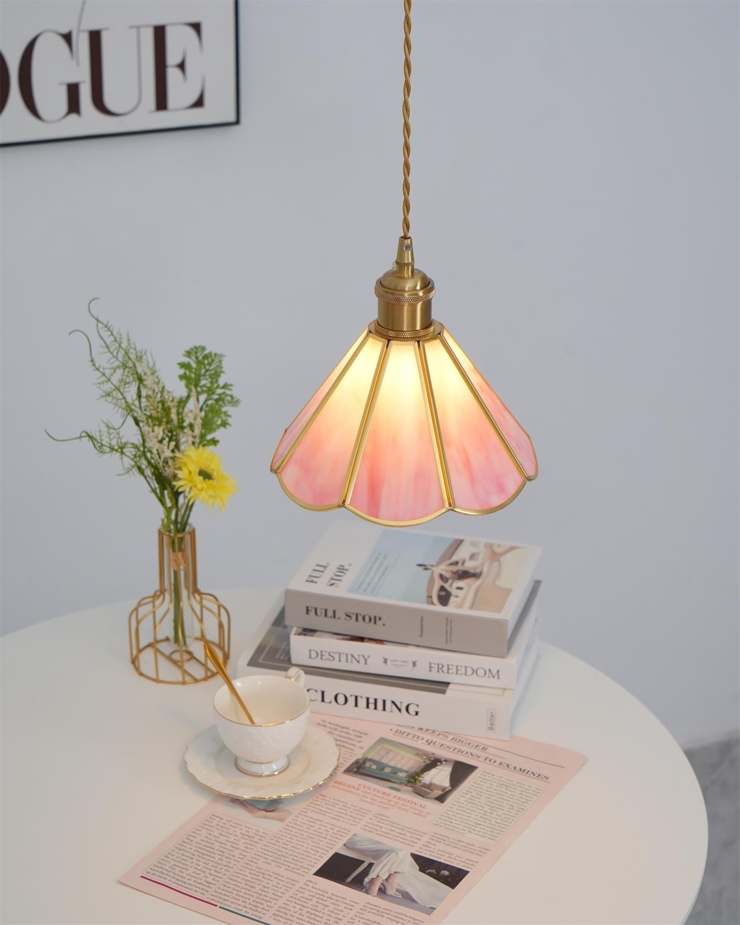 Lione Suspension en vitrail rose - Neutralighting