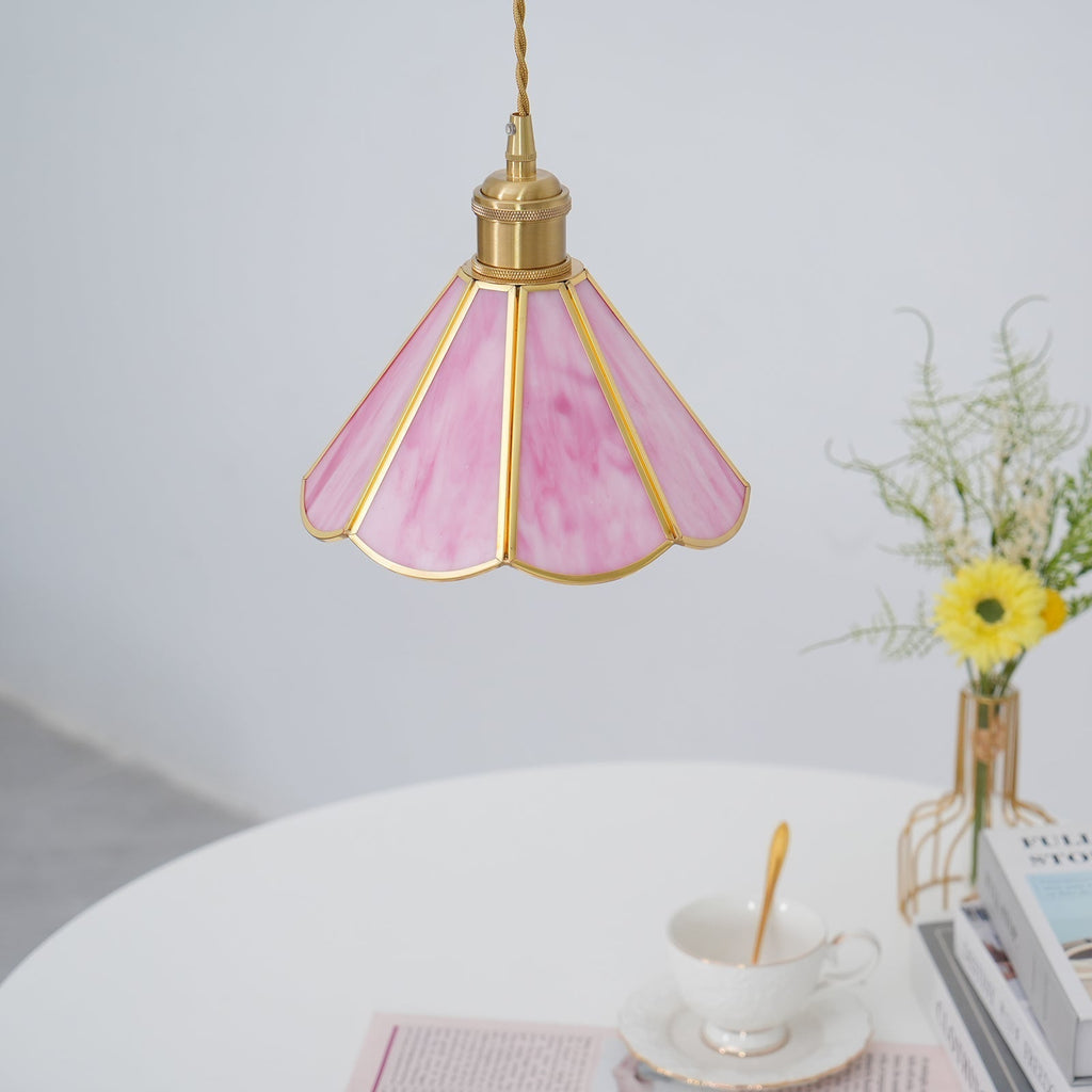 Lione Suspension en vitrail rose - Neutralighting