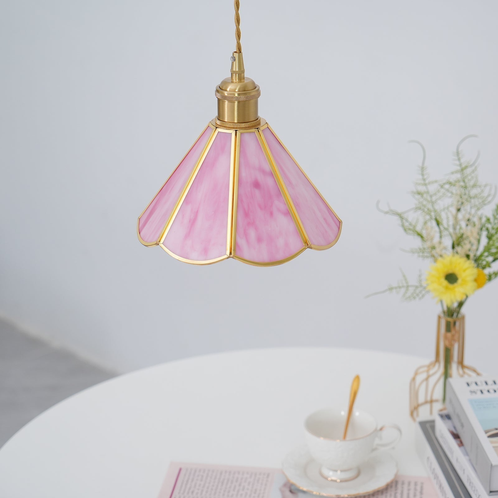 Lione Suspension en vitrail rose - Neutralighting