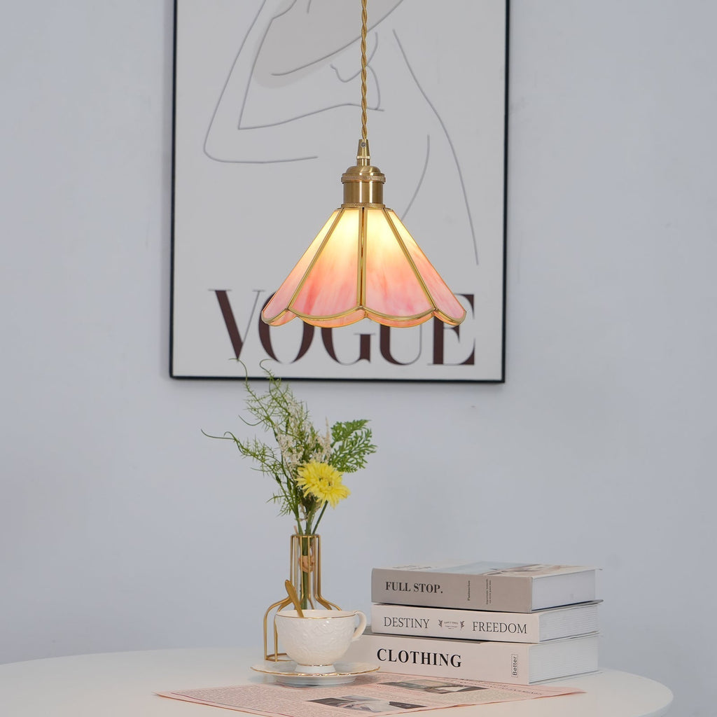 Lione Suspension en vitrail rose - Neutralighting