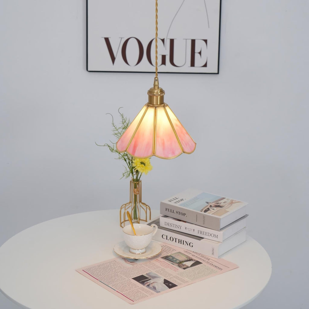 Lione Suspension en vitrail rose - Neutralighting