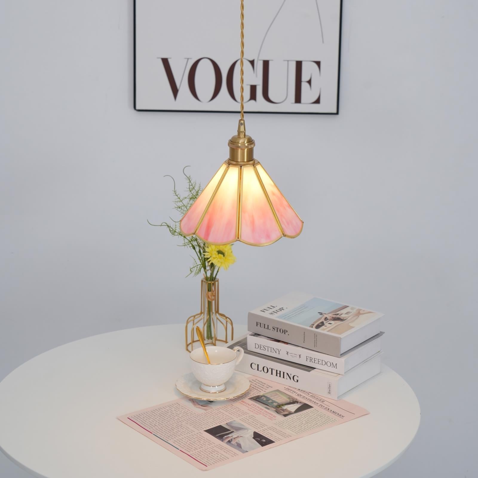 Lione Suspension en vitrail rose - Neutralighting