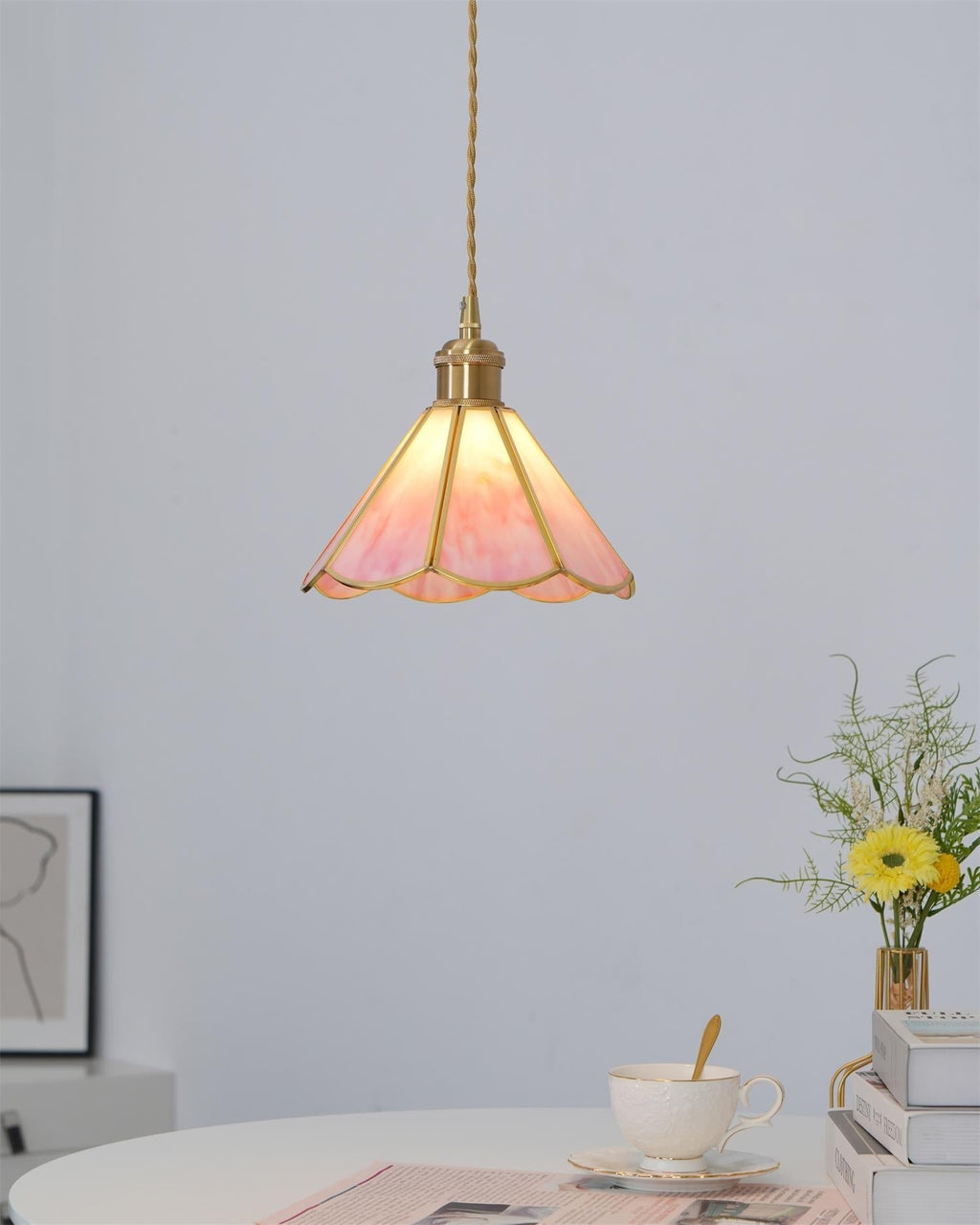 Lione Suspension en vitrail rose - Neutralighting