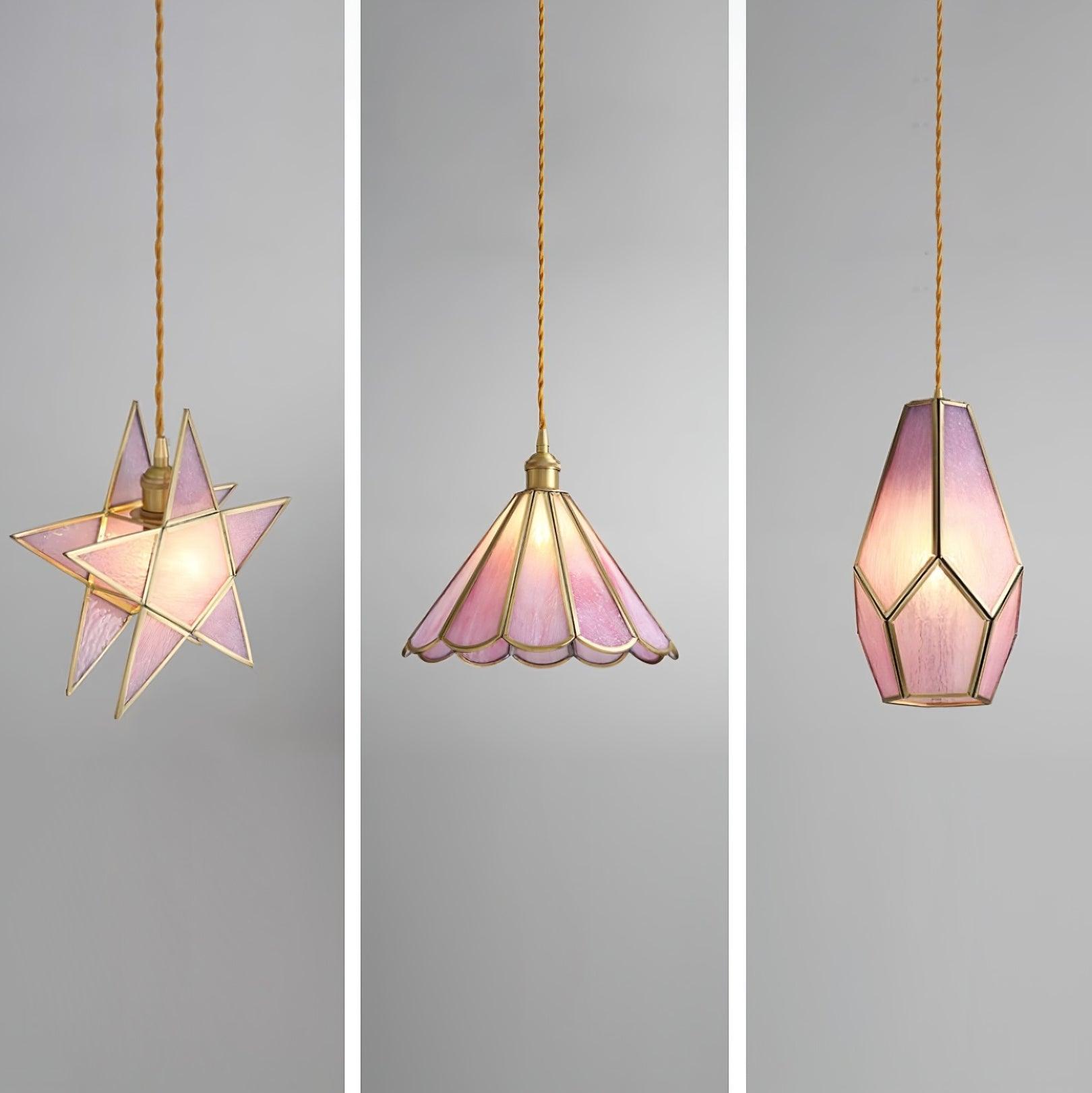 Lione Suspension en vitrail rose - Neutralighting