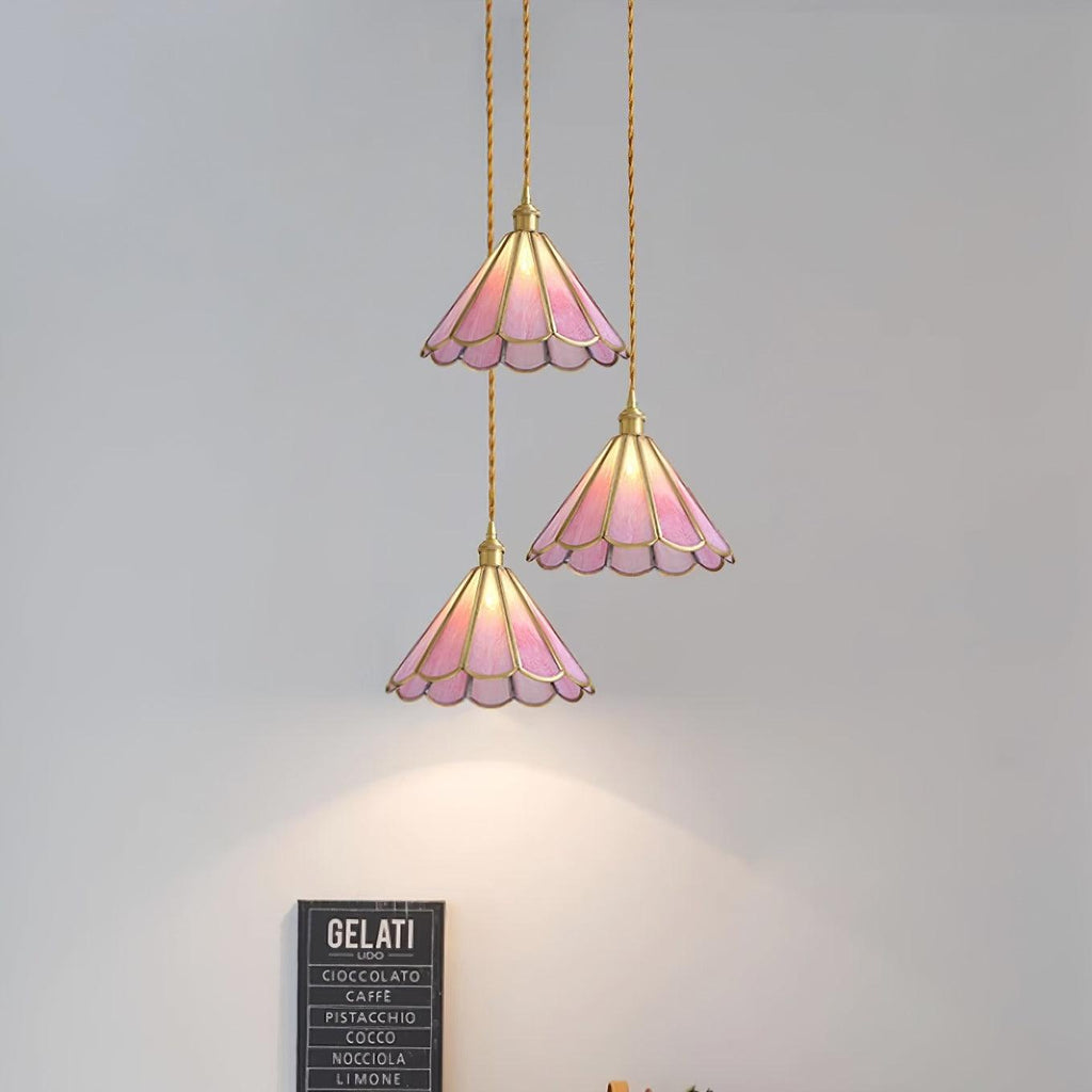 Lione Suspension en vitrail rose - Neutralighting