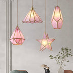 Lione Suspension en vitrail rose - Neutralighting