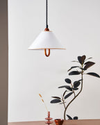 Makoto Suspension Lampe Tissu Cone Bois Réglable - Neutralighting