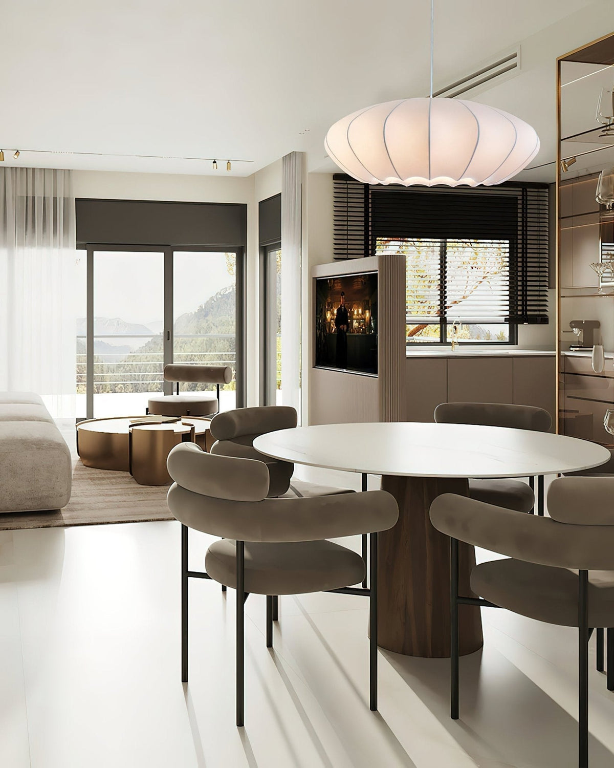 Petalat Suspension Élégante en Soie - Neutralighting