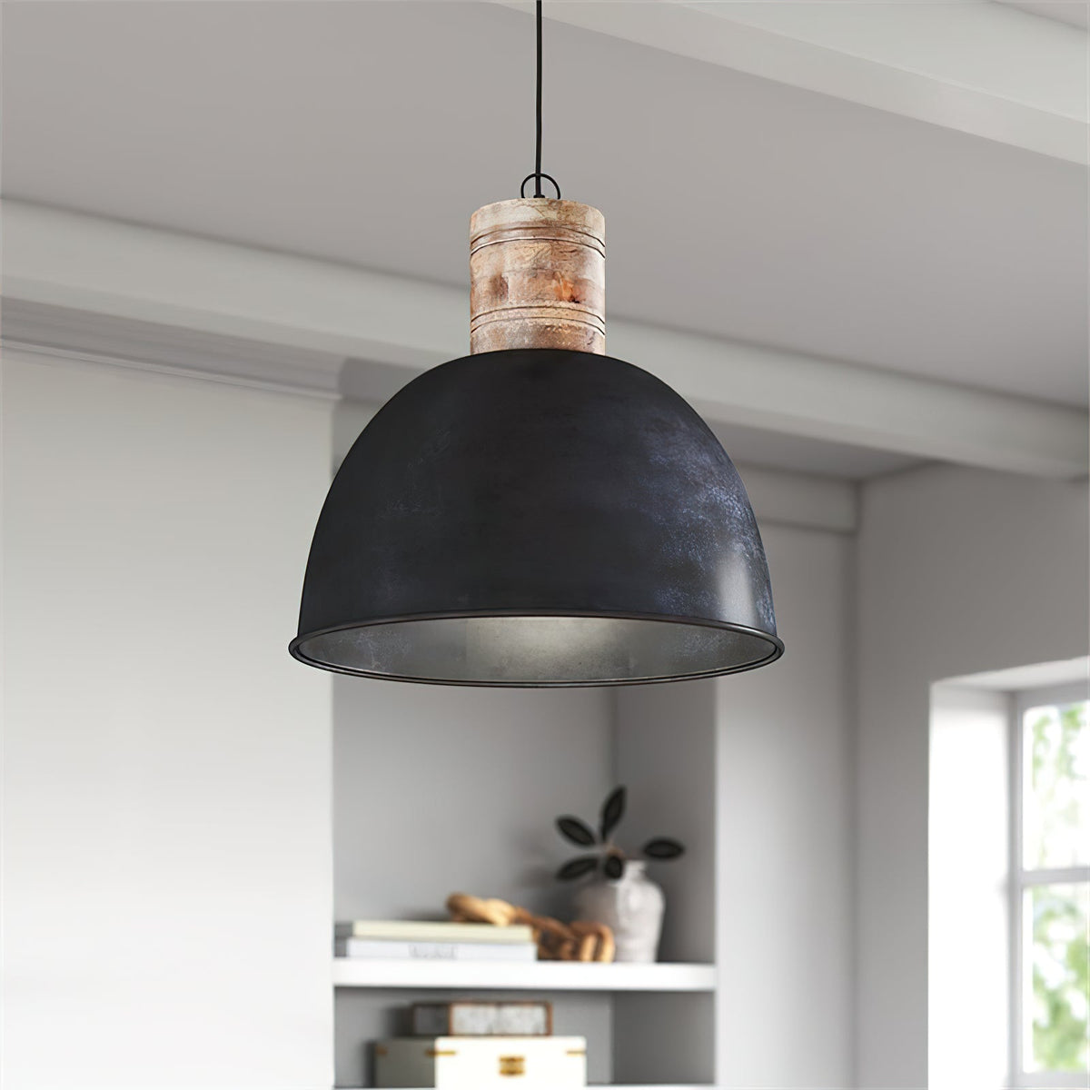 Ilshaos Suspension Bois Métal Industriel Vintage - Neutralighting