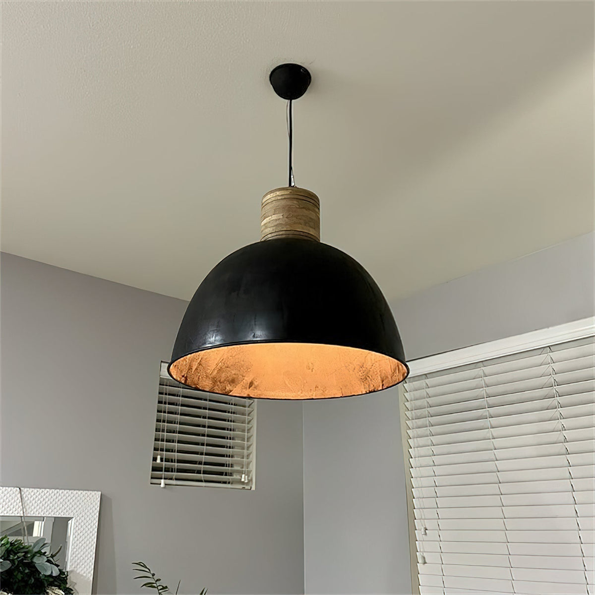 Ilshaos Suspension Bois Métal Industriel Vintage - Neutralighting