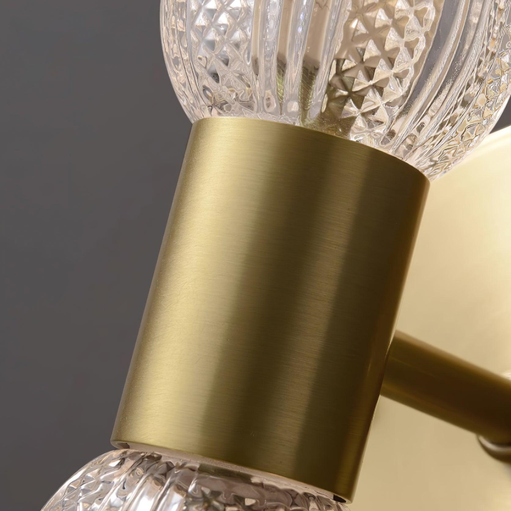 Evania Applique murale double en laiton et verre texturé - Neutralighting