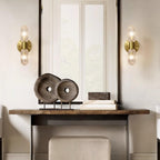 Evania Applique murale double en laiton et verre texturé - Neutralighting