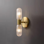 Evania Applique murale double en laiton et verre texturé - Neutralighting