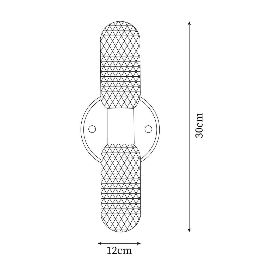 Evania Applique murale double en laiton et verre texturé - Neutralighting