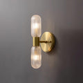 Evania Applique murale double en laiton et verre texturé - Neutralighting