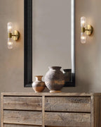 Evania Applique murale double en laiton et verre texturé - Neutralighting