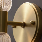 Evania Applique murale double en laiton et verre texturé - Neutralighting