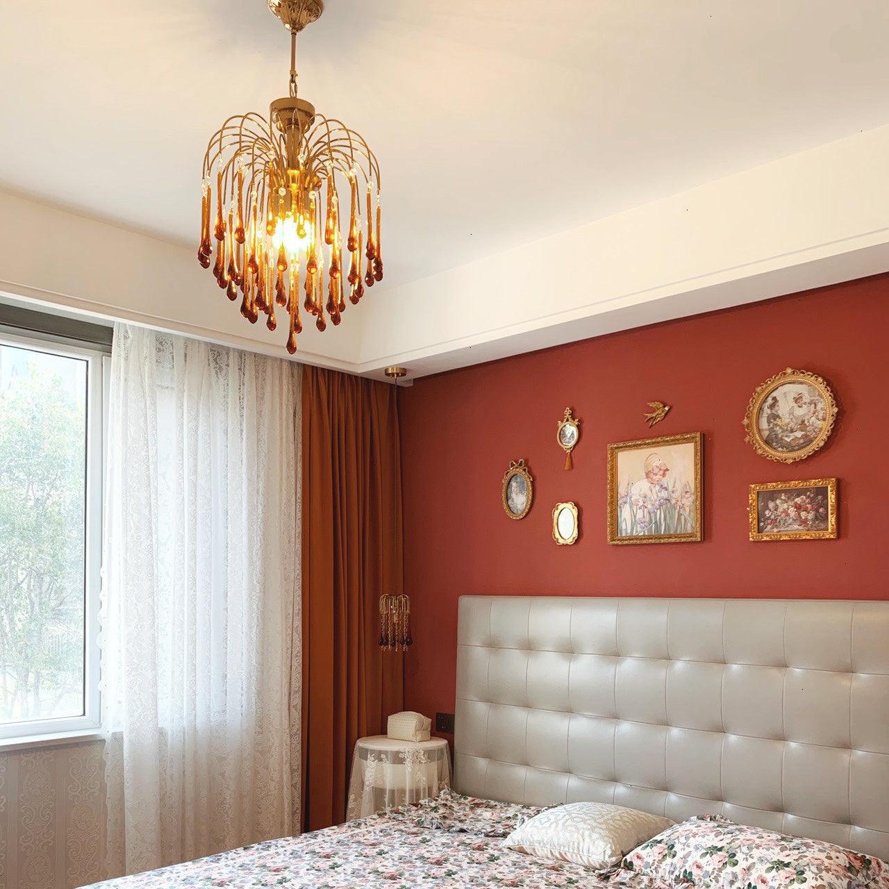Lustra Chandelier Bras Dorés et Cristal - Neutralighting
