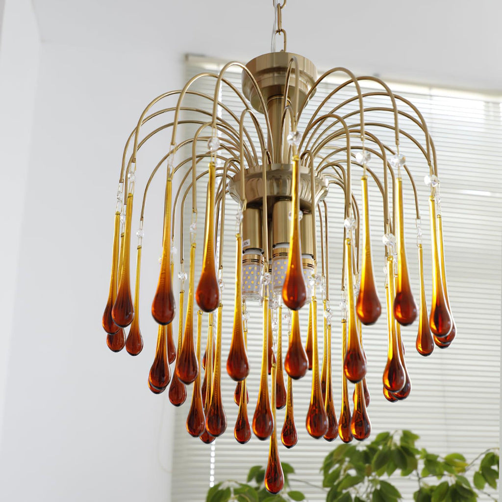 Lustra Chandelier Bras Dorés et Cristal - Neutralighting