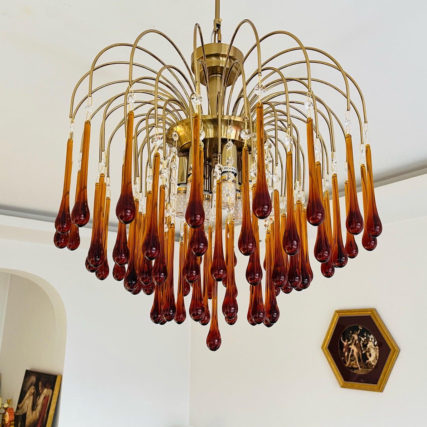 Lustra Chandelier Bras Dorés et Cristal - Neutralighting