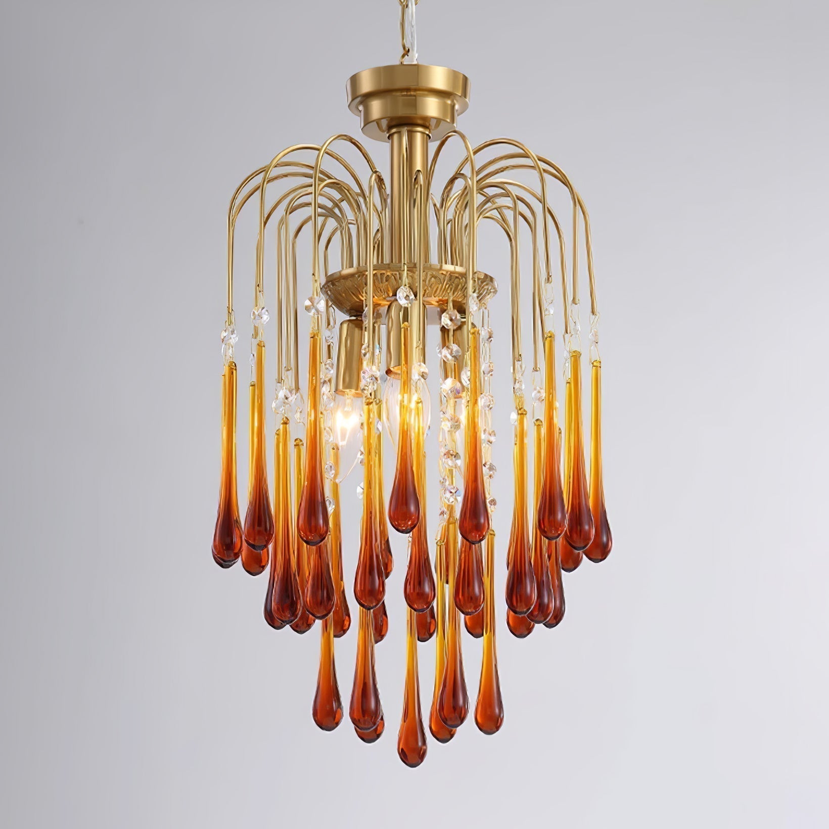 Lustra Chandelier Bras Dorés et Cristal - Neutralighting