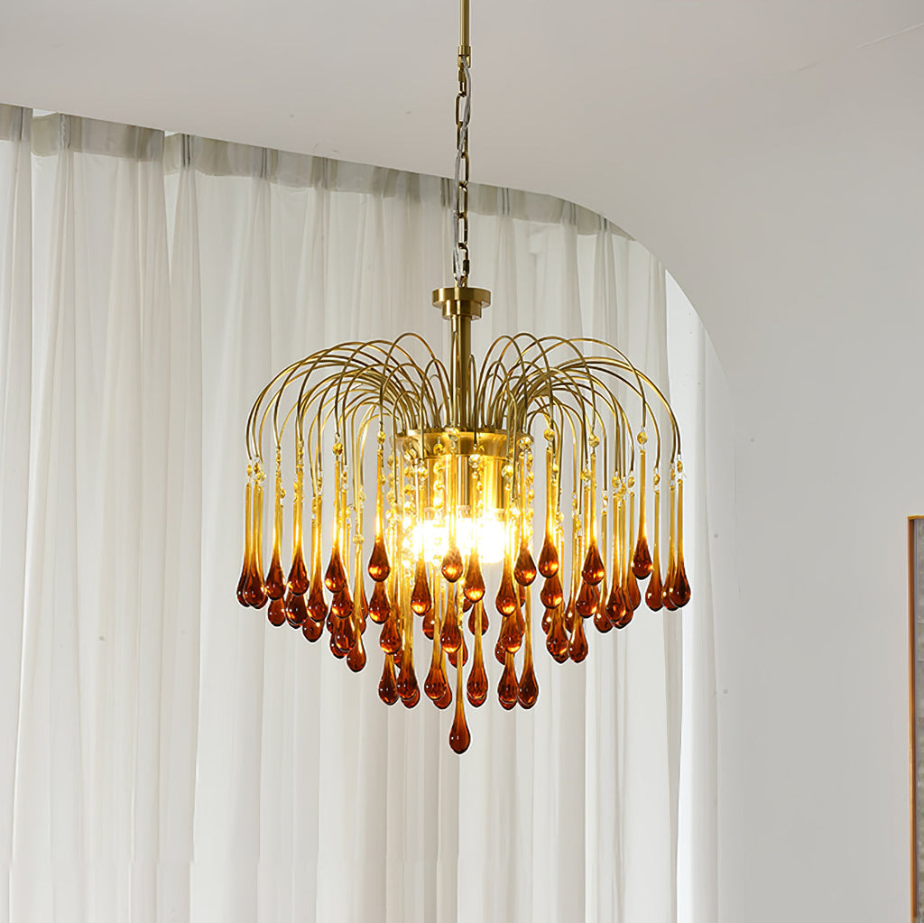 Lustra Chandelier Bras Dorés et Cristal - Neutralighting