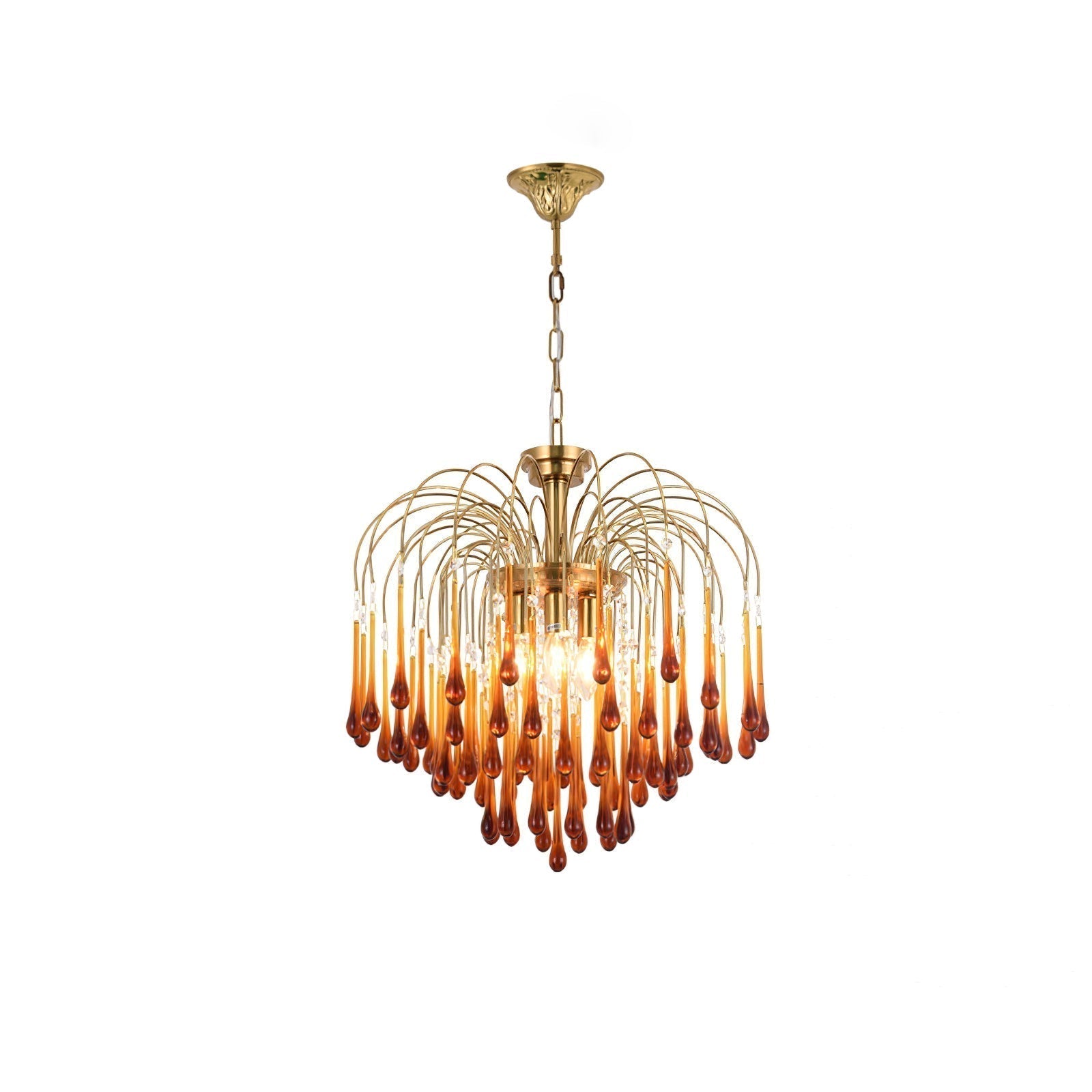 Lustra Chandelier Bras Dorés et Cristal - Neutralighting