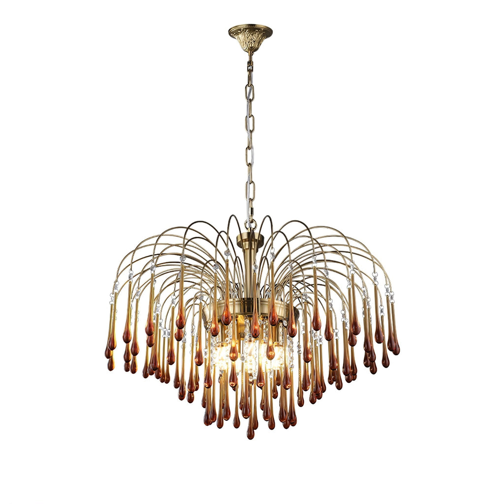 Lustra Chandelier Bras Dorés et Cristal - Neutralighting