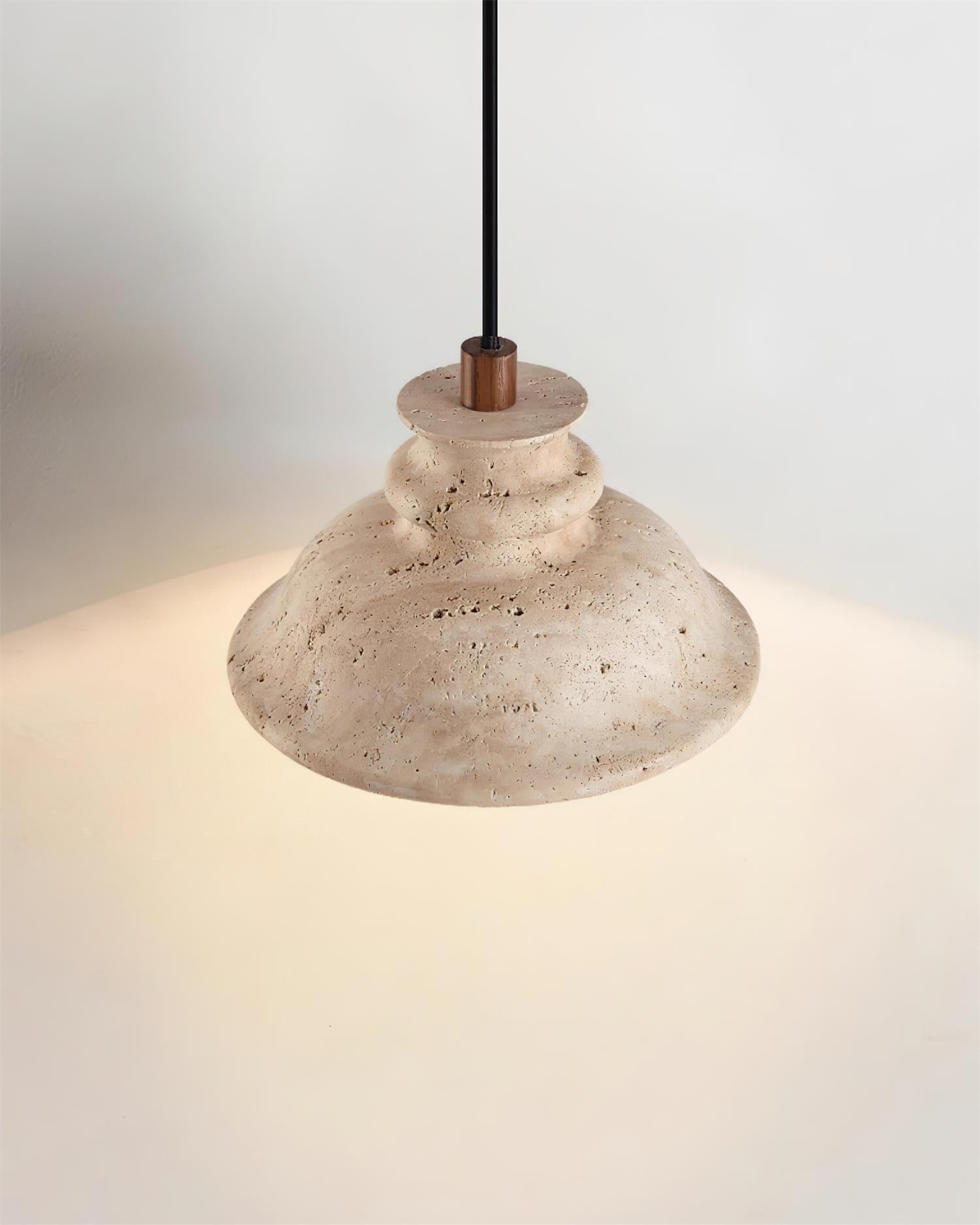 Ritta Lampe Pendante Abat-jour Travertin Sculpté - Neutralighting