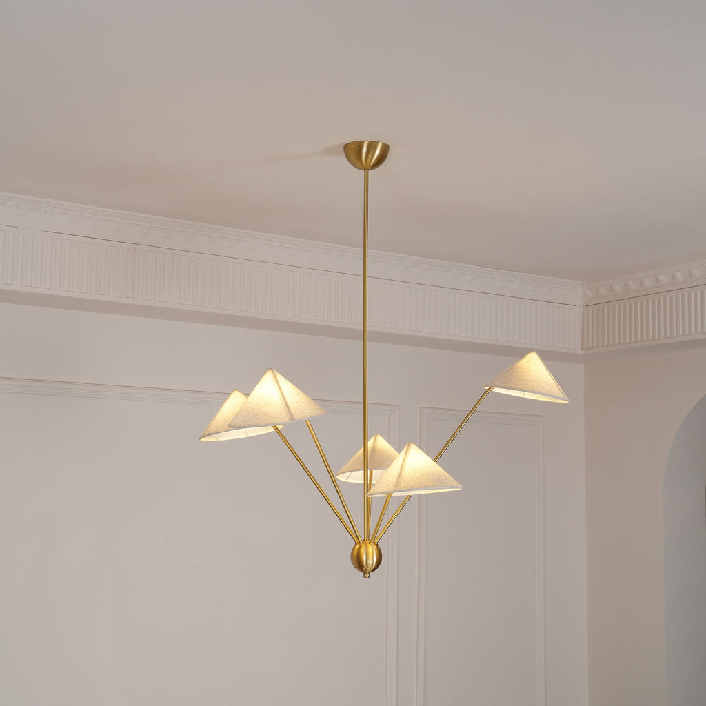 Lustra Chandelier Laiton Courbé Beige - Neutralighting