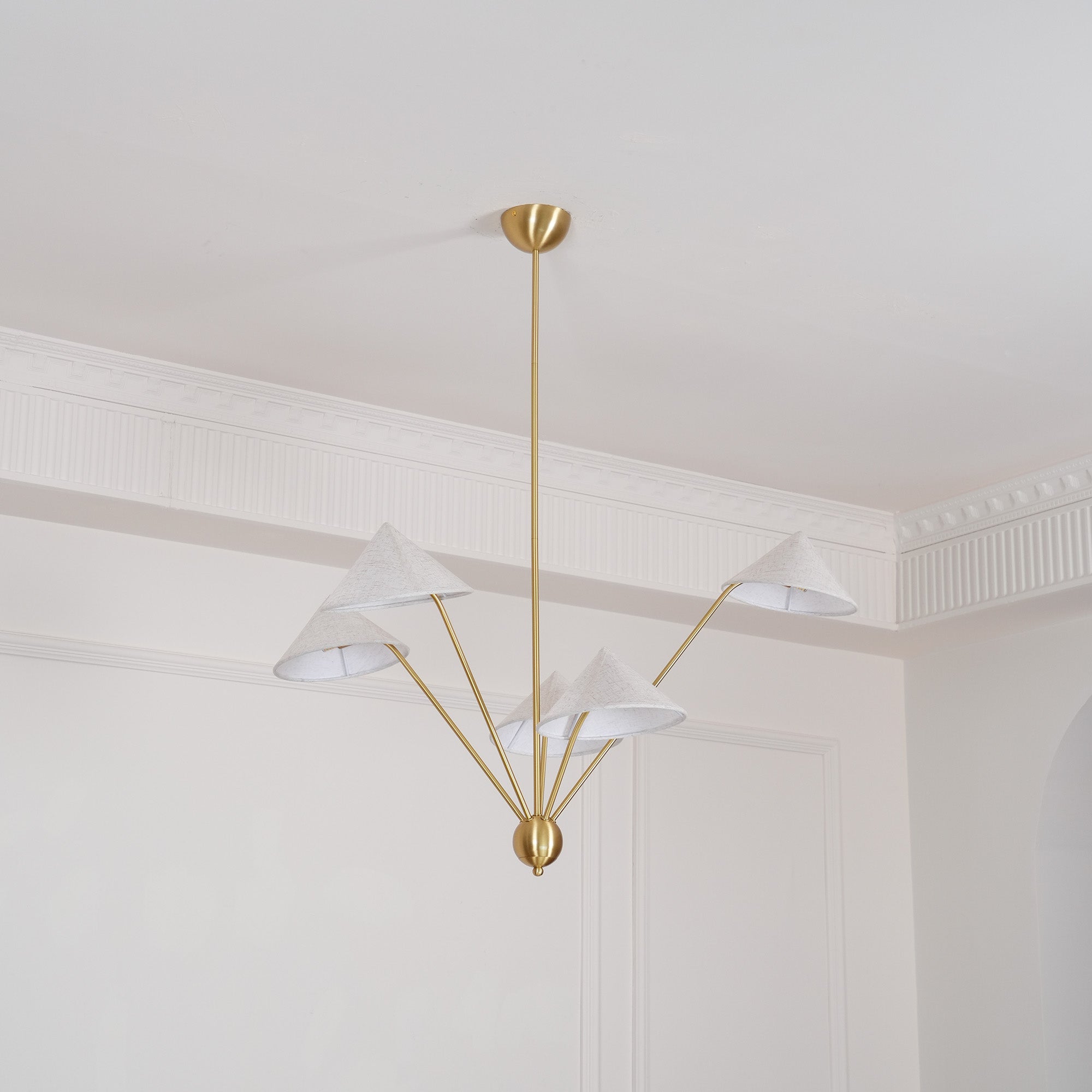 Lustra Chandelier Laiton Courbé Beige - Neutralighting