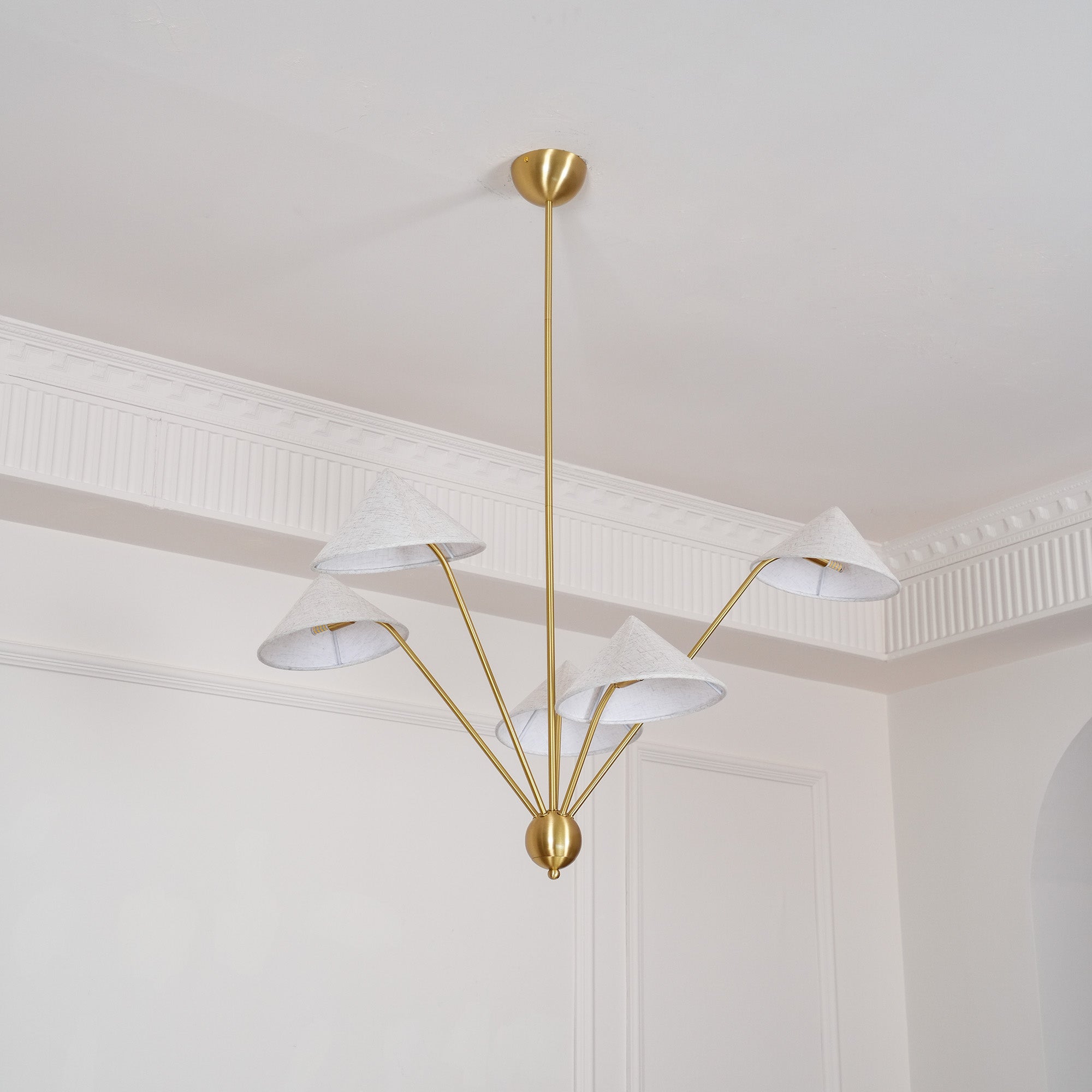Lustra Chandelier Laiton Courbé Beige - Neutralighting