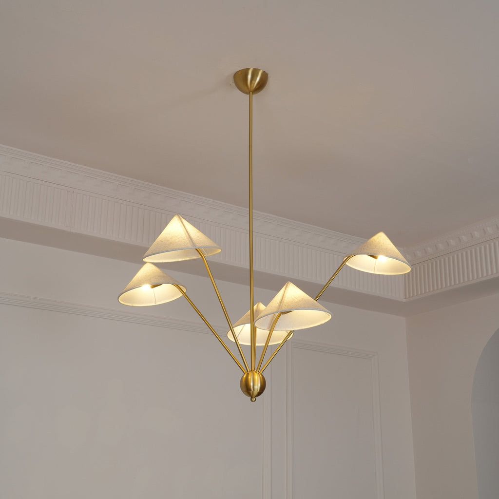 Lustra Chandelier Laiton Courbé Beige - Neutralighting