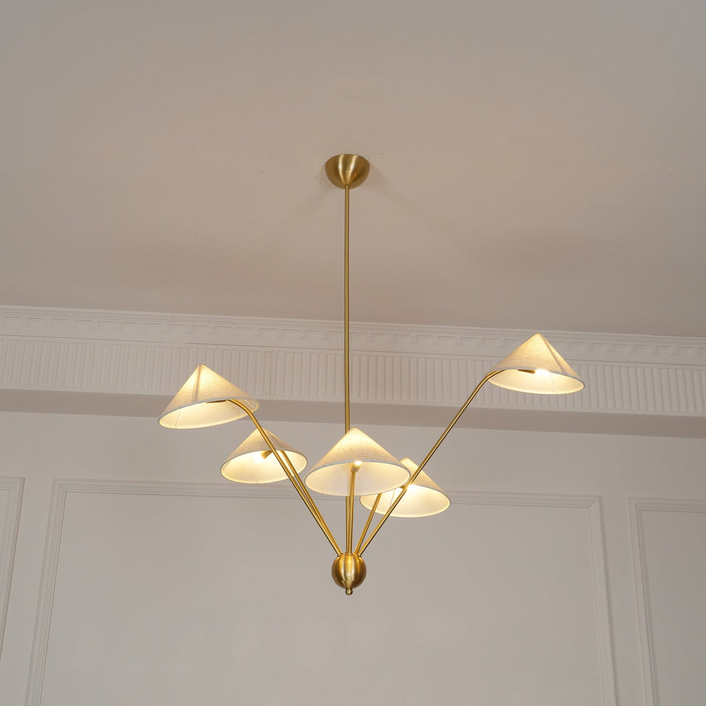 Lustra Chandelier Laiton Courbé Beige - Neutralighting