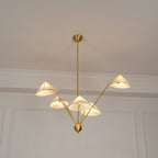 Lustra Chandelier Laiton Courbé Beige - Neutralighting