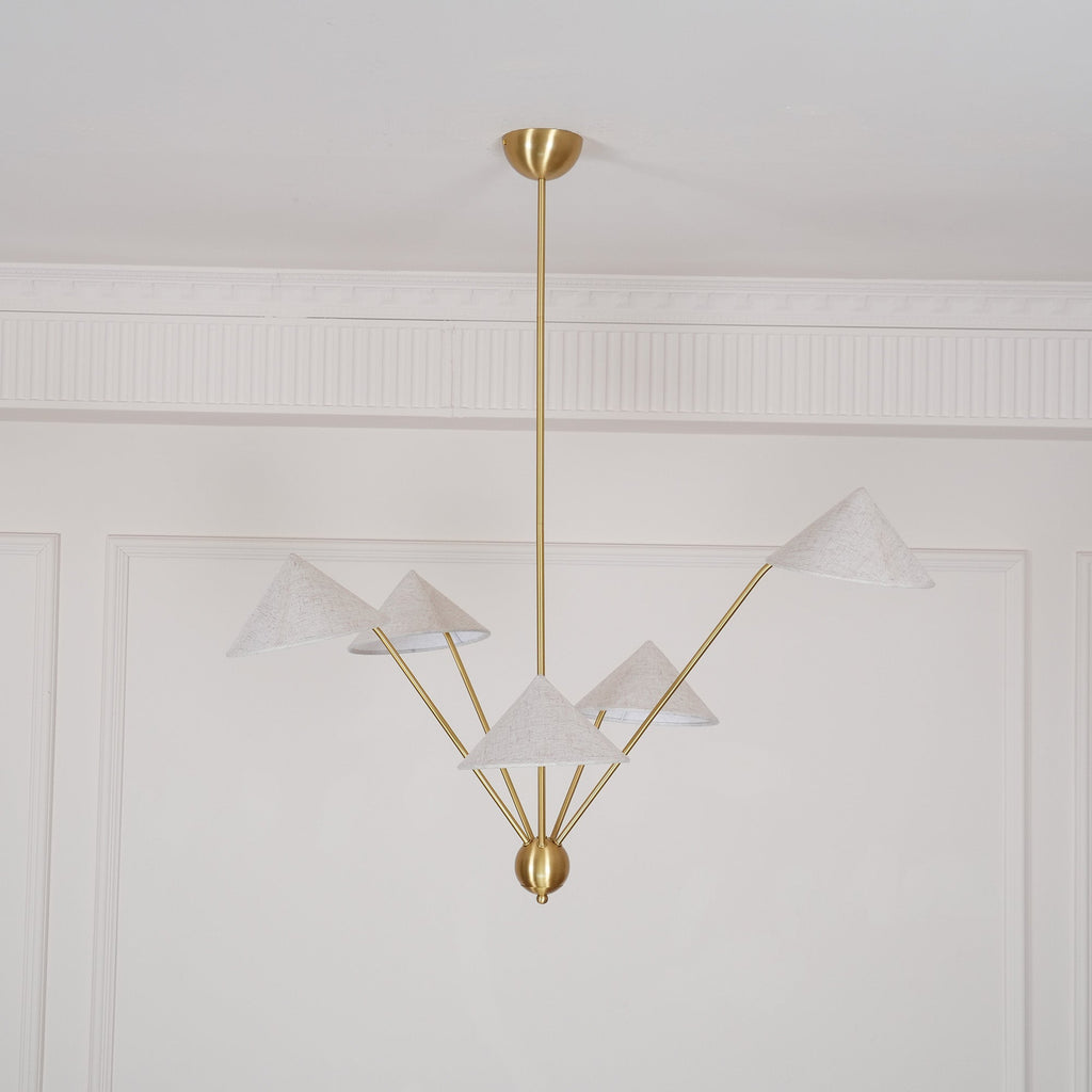 Lustra Chandelier Laiton Courbé Beige - Neutralighting