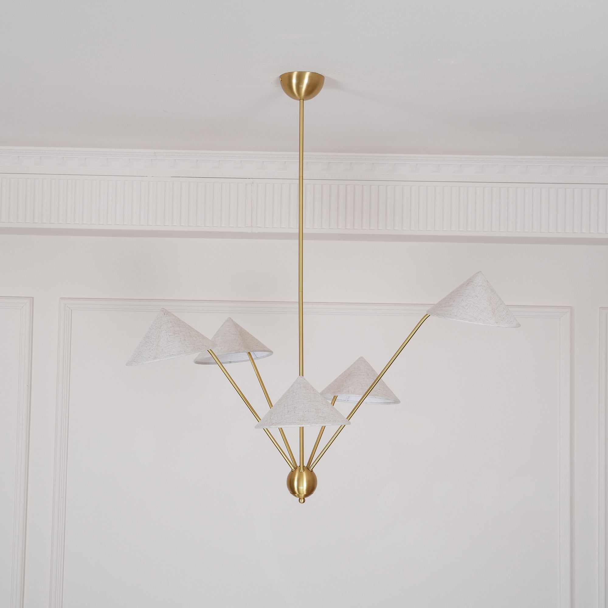 Lustra Chandelier Laiton Courbé Beige - Neutralighting