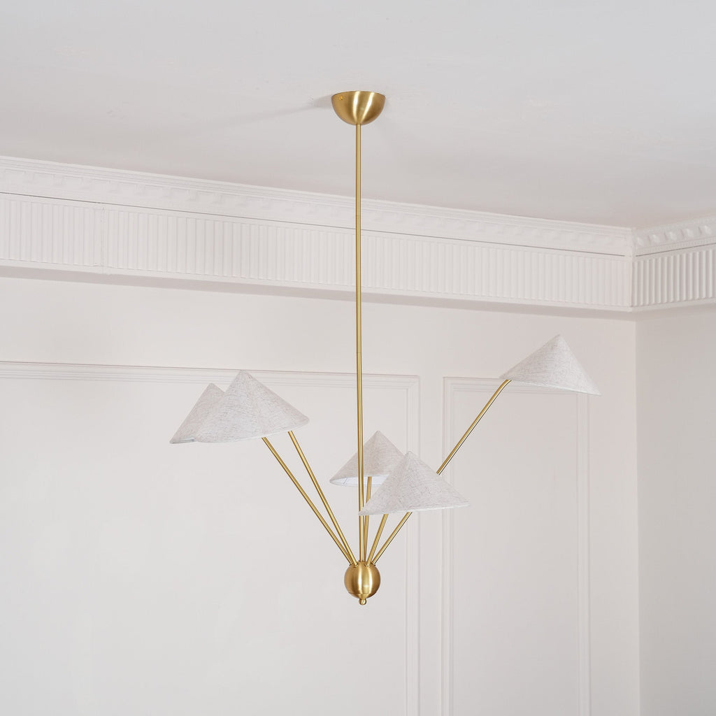 Lustra Chandelier Laiton Courbé Beige - Neutralighting