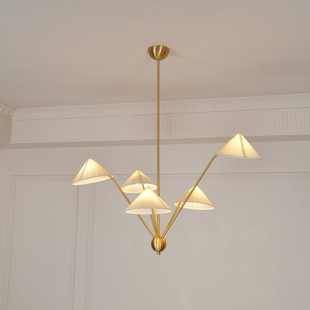 Lustra Chandelier Laiton Courbé Beige - Neutralighting
