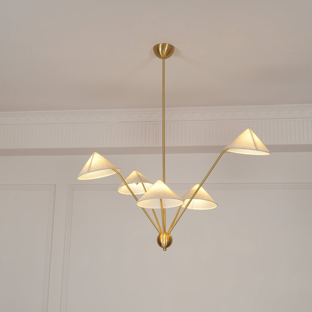 Lustra Chandelier Laiton Courbé Beige - Neutralighting