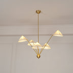 Lustra Chandelier Laiton Courbé Beige - Neutralighting